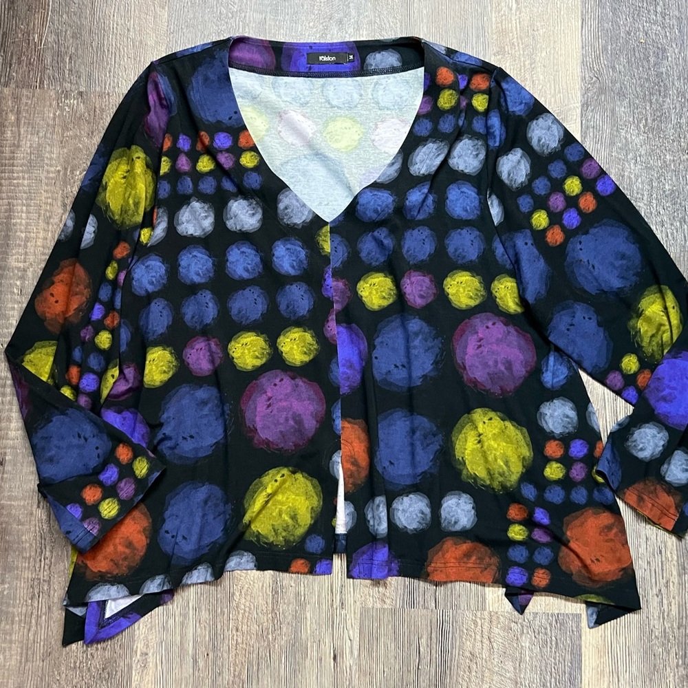 Ralston Multicolor Dot Top Size medium Long Sleeve